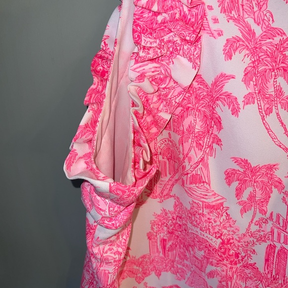 2-pieces Lilly Pulitzer Pink and White Ruffle Blouse(szL) and Tennis Skort(sz12) - Picture 5 of 12